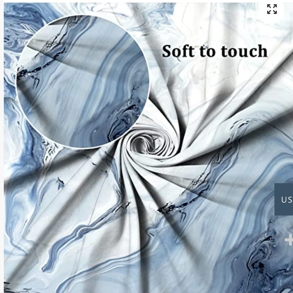 NWT Mirrorang’s shower curtain incl 12 hooks Elegant Blue Marble Shower Curtain